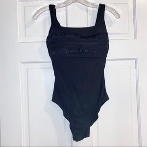 Vintage Black One Piece Bathing Suit